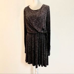 Anthropologie x Saturday Sunday Faux Wrap dress - Size L - Black grey